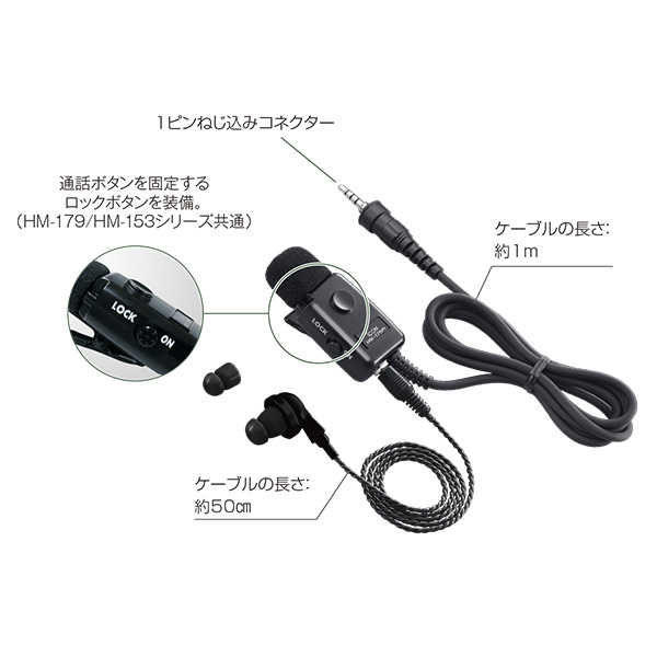タイピンマイク HM-179PI アイコム iCOM