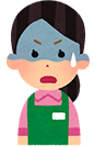 困っている店員の顔
