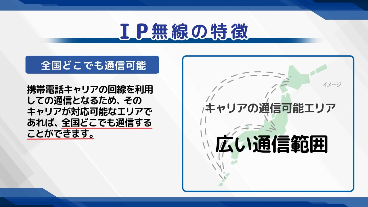 IP無線は全国広い通話可能